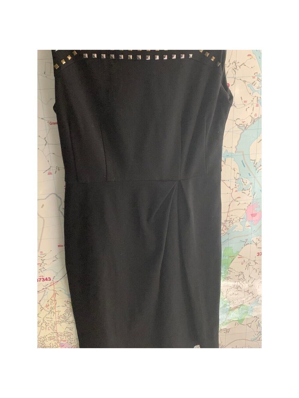 Nanette Lepore Black Caravan Sleeveless Studded Sheath Mini Dress Size 2 LBD - Picture 4 of 9